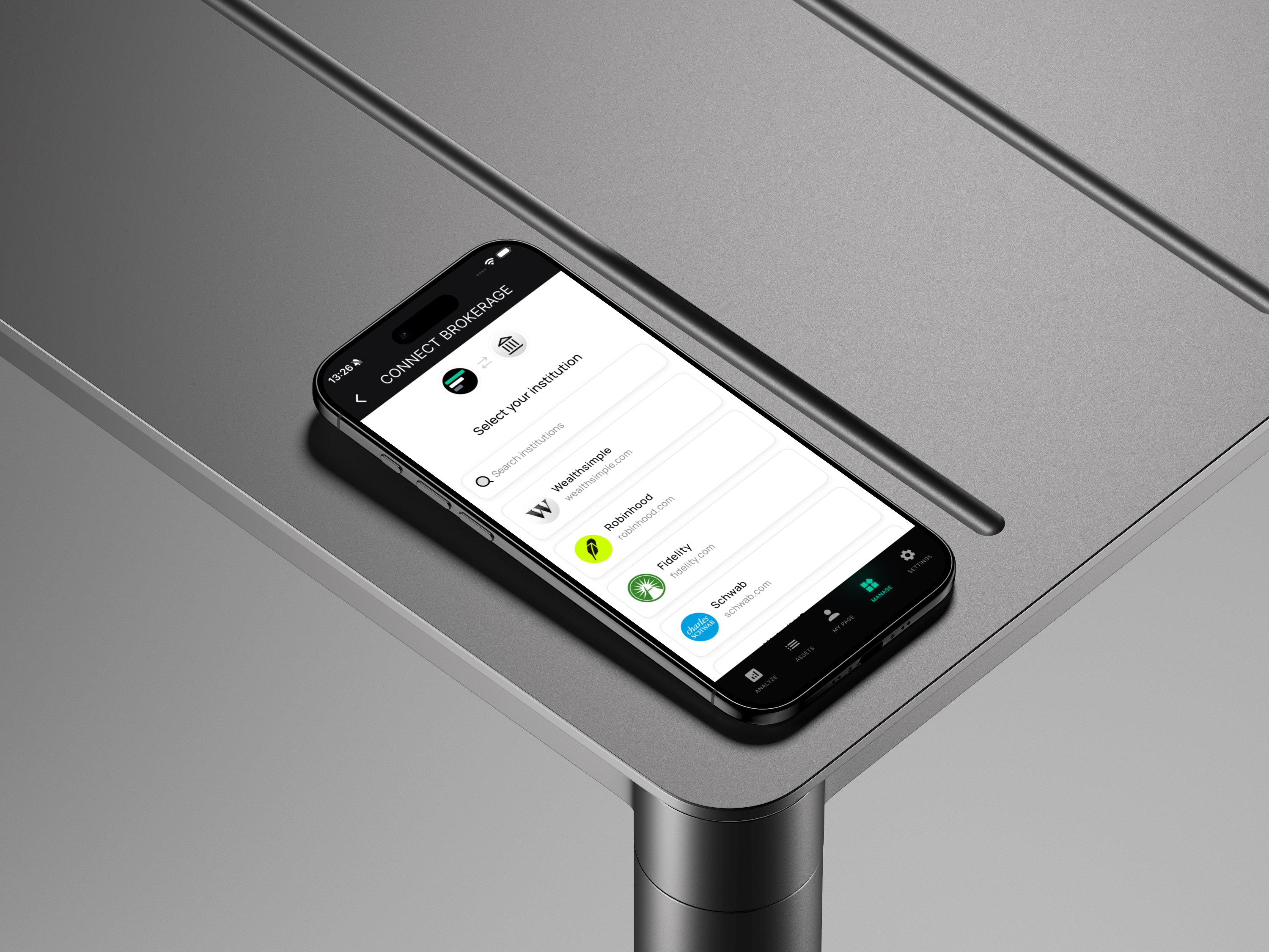 Multi-account brokerage sync feature in Finorra asset management app